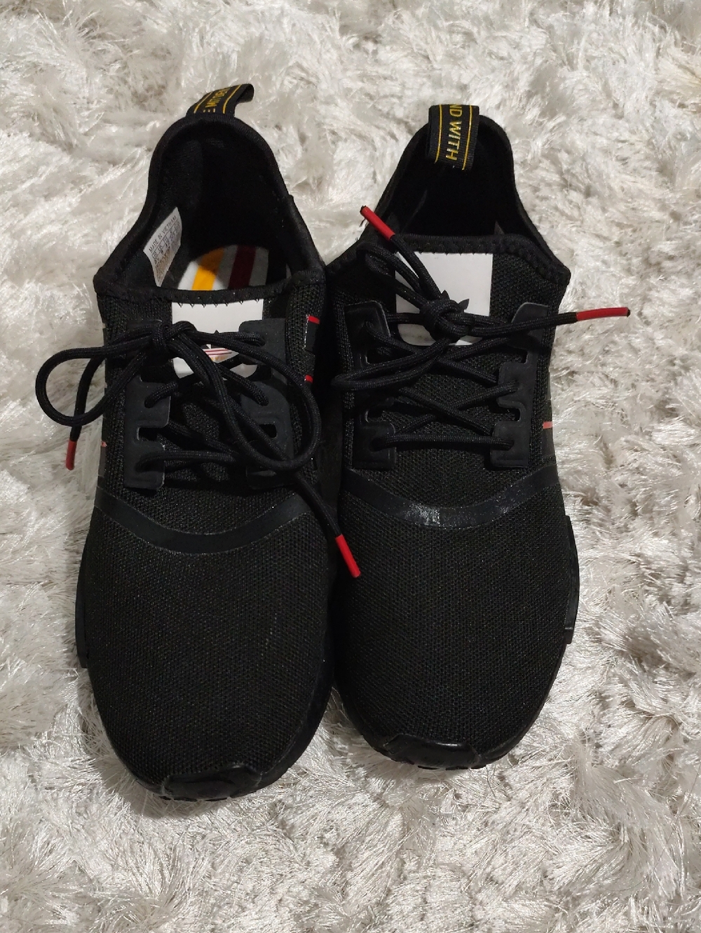 adidas Originals Black Sneakers with Red Lace Tips
